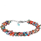 CRYSTALIS Natural Mix-Opal Beads Braided Rope Crystals Bracelet, Chips Nuggets Beaded Gemstones, Chakra Healing Stones, Gift Giving Womens Jewelry, 925 Sterling Silver Bracelet 8 inch