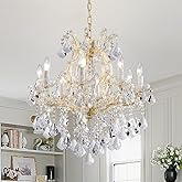 TMAFON Modern Gold Chandelier Light Fixtures - 8 Lights Luxury Crystal Chandeliers for Dining Room, Kitchen Island, Living Ro