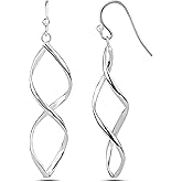 LeCalla 925 Sterling Silver Women's Drop Earrings | Teardrop Dangling Earring | Fish Hook Dangle Drop Earrings | Everyday Jewelry Gift for Women