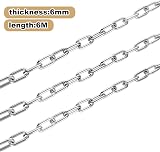 JMIATRY 6m 6mm 304 Stainless Steel Chain Heavy Duty Welded Link Fence Security view 2