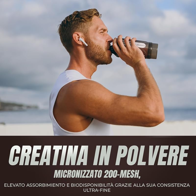 Creatina Monoidrata | Creatina Pura microfiltrata | Favorisce la crescita muscolare e migliora la resistenza fisica | Elevata solubilità | Formato in polvere, Gusto Neutro 300gr