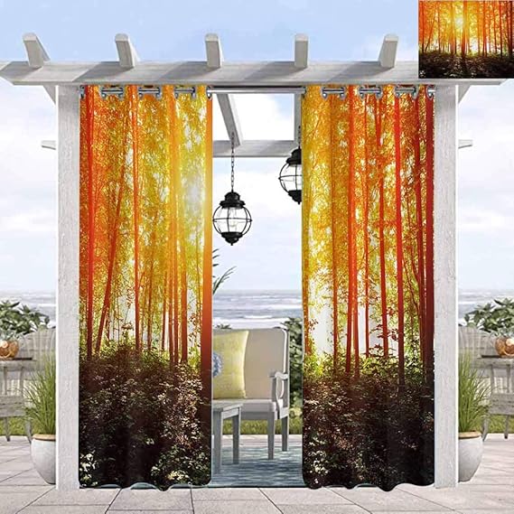 Nature 100% opaco cortina de ventana para exteriores, patio, reflexión