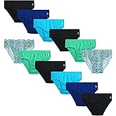 U.S. Polo Assn. Mens Underwear Briefs - 12 Pack Cotton Tag Free Low Rise Briefs Underwear for Men Pack with Contour Pouch