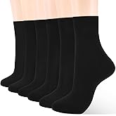 ATBITER Women's Thin Cotton Crew Socks - Soft Above Ankle Bootie Casual Dress Socks 6-Pairs