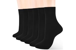 ATBITER Women's Thin Cotton Crew Socks - Soft Above Ankle Bootie Casual Dress Socks 6-Pairs With Gift Box‌