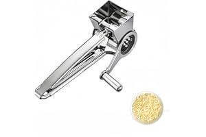 Rotary Cheese Grater Stainless Steel Parmesan Grater, Manual Cheese Graters, Cheese Shredder Slicer Handheld for Hard Cheese 