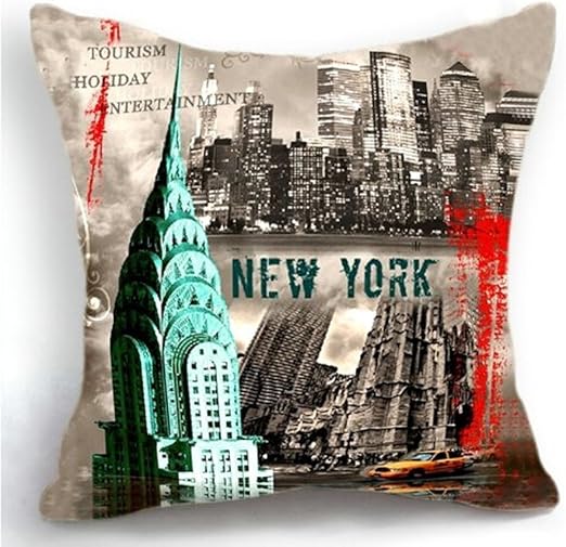 Amazon Com Itfro Retro Vintage New York City Cotton Linen Square