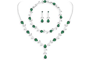 GZWHD Wedding Jewelry Sets for Bride Bridesmaid Women Cubic Zirconia Necklace Earrings Bracelet Set Gift for Mother Friend Wife Daughter Sister Party Prom Jewelry