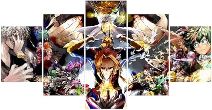 Jackethings My Hero Academia Poster Prints On Canvas Japanese Anime Characters Pictures Amazon Co Uk Kitchen Home