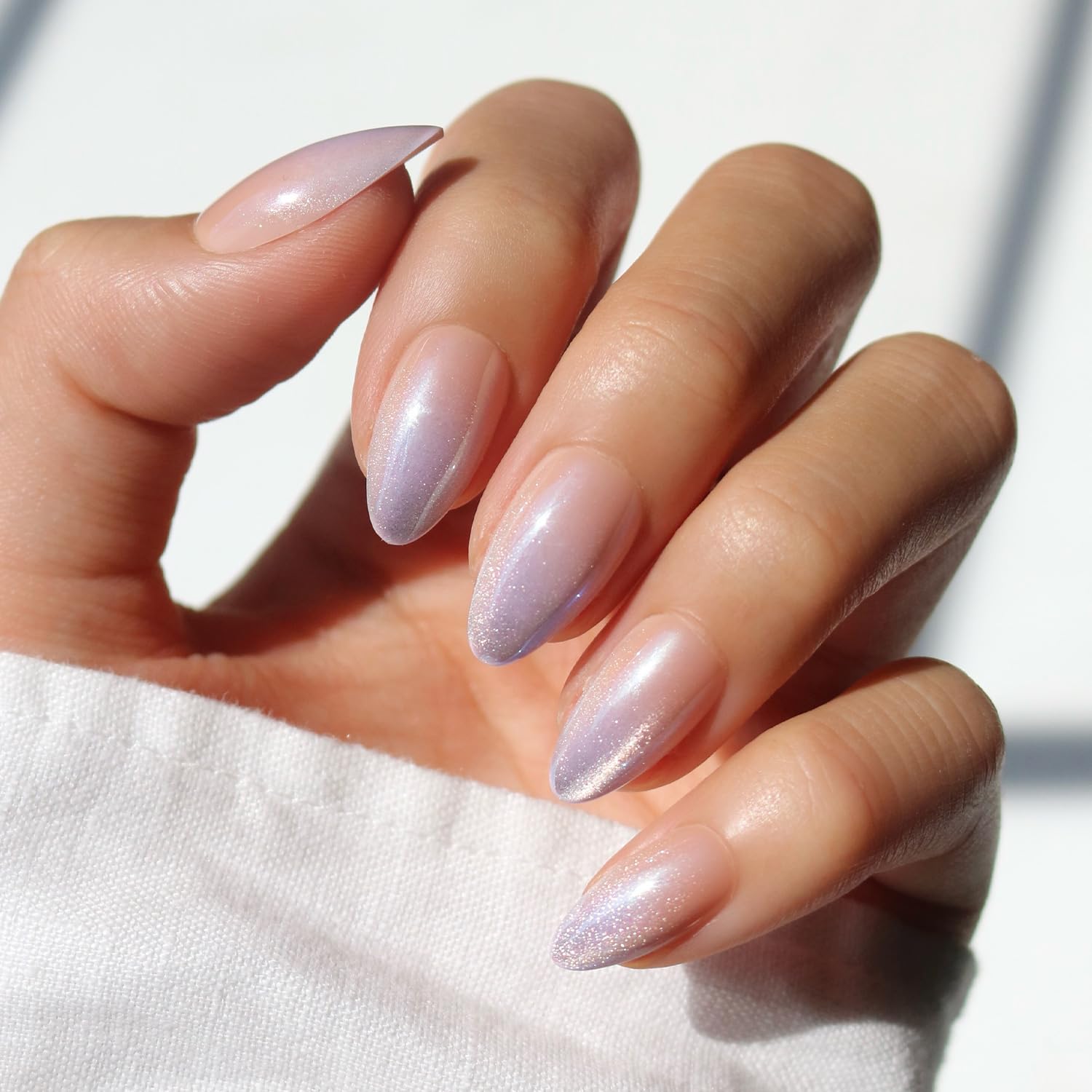 Photo 1 of ***MISSING PARTS***
Glamnetic Press On Nails - Polar Day | Short Almond Fake Nails with Ombré Lilac Tips and Glossy Velvet Finish, Salon Quality | 15 Sizes - 30 Nail Kit with Glue