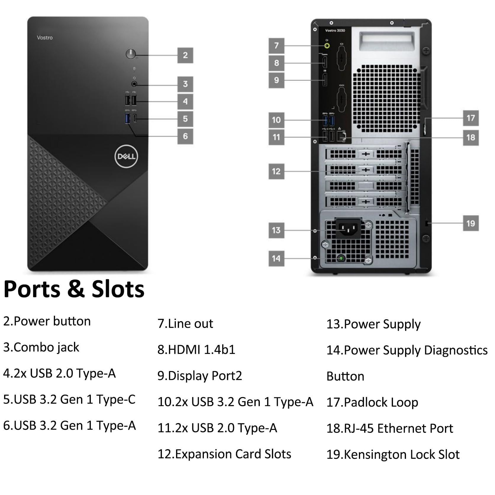 Dell Vostro 3030 3000 Tower Business Desktop Computer, 12th Gen Intel 4-Core i3-12100 (Beat i5-11500T), 16GB DDR5 RAM, 512GB PCIe SSD, WiFi 6, Bluetooth, DisplayPort, HDMI, Type-C, Windows 11 Pro