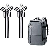 Threetols Cheerleader Ribbon Keychain Stripe Glitter Cheer Pin Me Keychain for Backpack School Bag