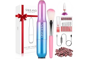 SAVILAND Portable Electric Nail Drill - 20000 RPM USB Electric Nail File with 7 Nail Drill Bits & 51 Sanding Bands for Nail Prep Acrylic Nails Dip Nails Gel Nails Home Salon Use