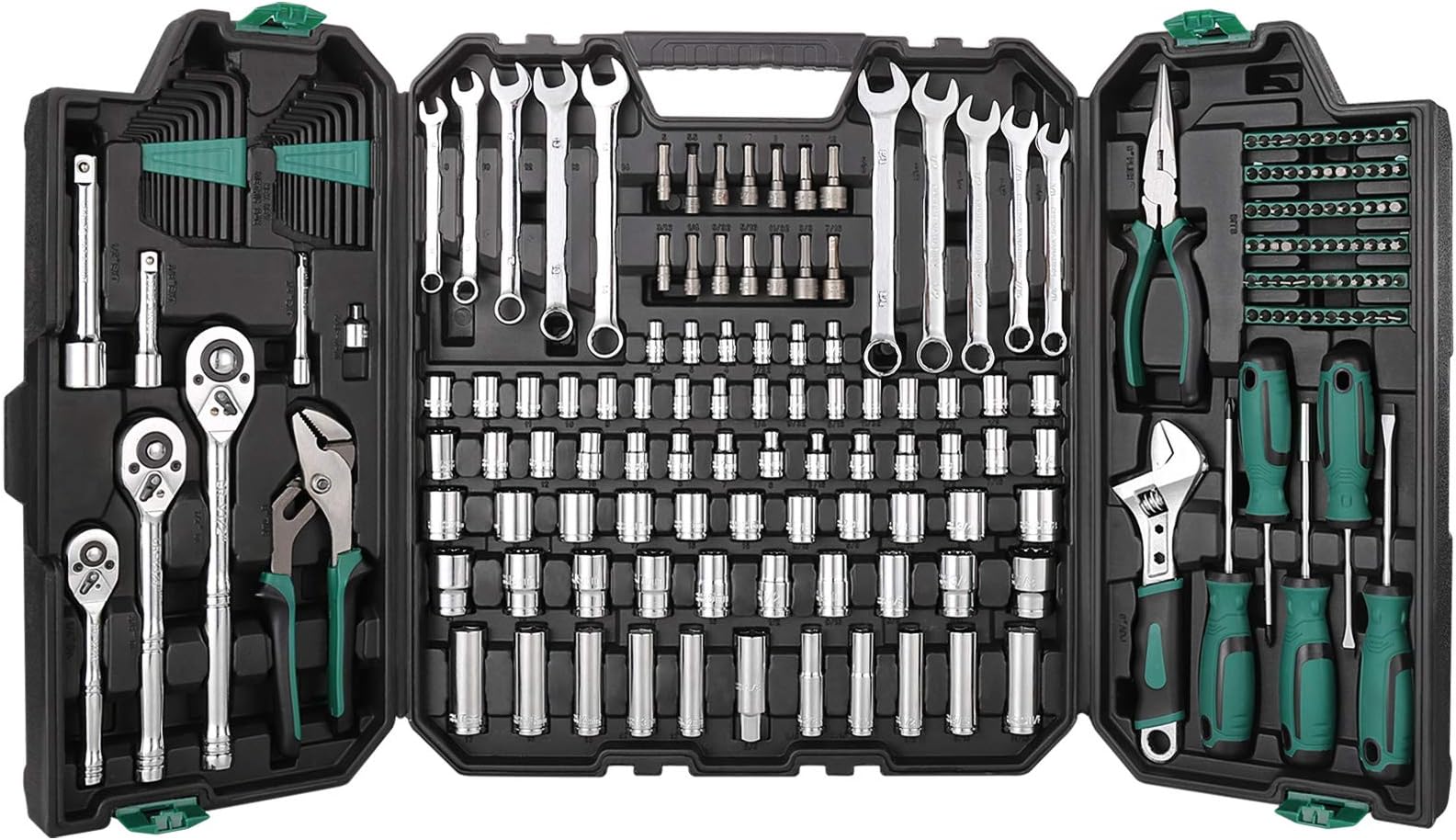 Drive Impact Socket Set, METAKOO 15pcs 1/2-inch Drive Deep Impact Socket Set, 6-Point, 10-24mm, Cr-V, Metric Sockets Set with Customized Case ANSI Standard - GREY