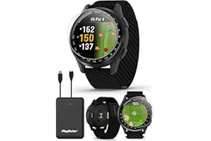 Garmin Approach S50 (Slate/Black) Golf GPS Smartwatch Bundle - 1.2" AMOLED Display, On-Course Features, Wrist Heart Rate with PlayBetter Screen Protectors & 5000mAh Portable Charger