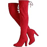 Vepose Women’s Thigh High Over The Knee Boots Suede Fashion Long 3.5 Inch Heel Boots with Zipper