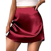 Zeagoo Skirts for Women Trendy High Waisted Skirt Summer Mini Skrits Zipper Work Skrits,Wine Red,Large