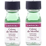 LorAnn Crème de Menthe Super Strength Natural Flavor, 1 dram bottle (.0125 fl oz - 3.7ml) - 2 pack
