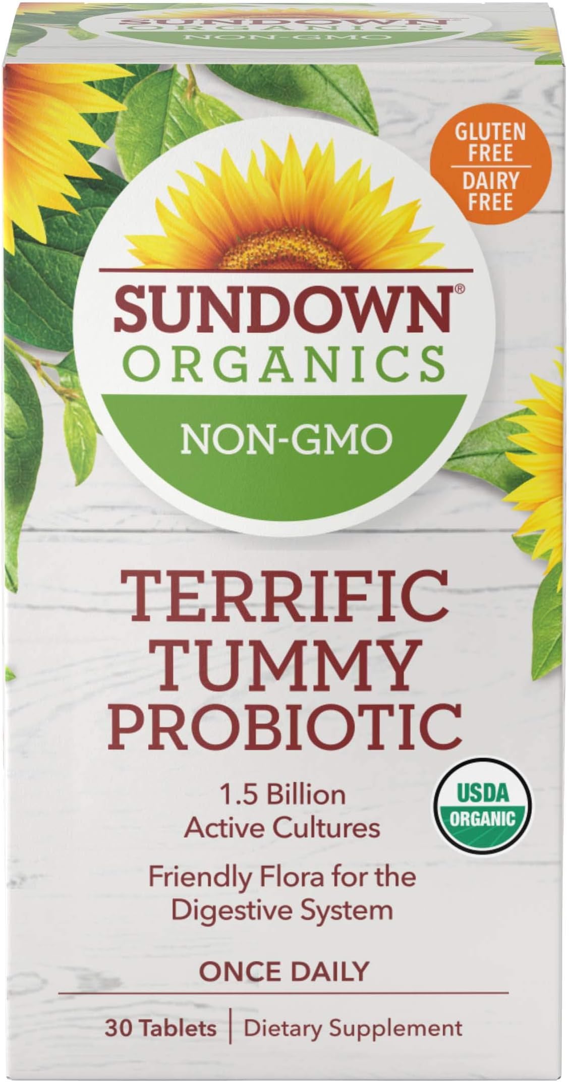 Terrific Tummy, 100% Non-GMO, USDA Certified Organic, 30 Tablets