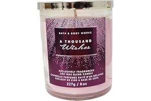Bath & Body Works Single-Wick Soy Wax Blend Candle 227g - 40-Hour Burn Time (1-Pack, A Thousand Wishes)