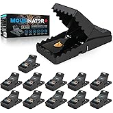 MOUSINATOR Mouse Trap, 12-Pack, Professional Mouse Snap Traps for Indoor and Outdoor Use, Easy to Set, Safe and Reusable Desi