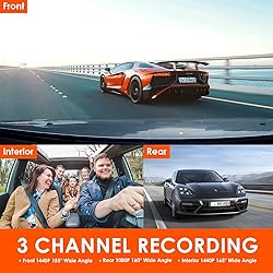 Vantrue N4 3 Channel Dash Cam, 4K+1080P Front and