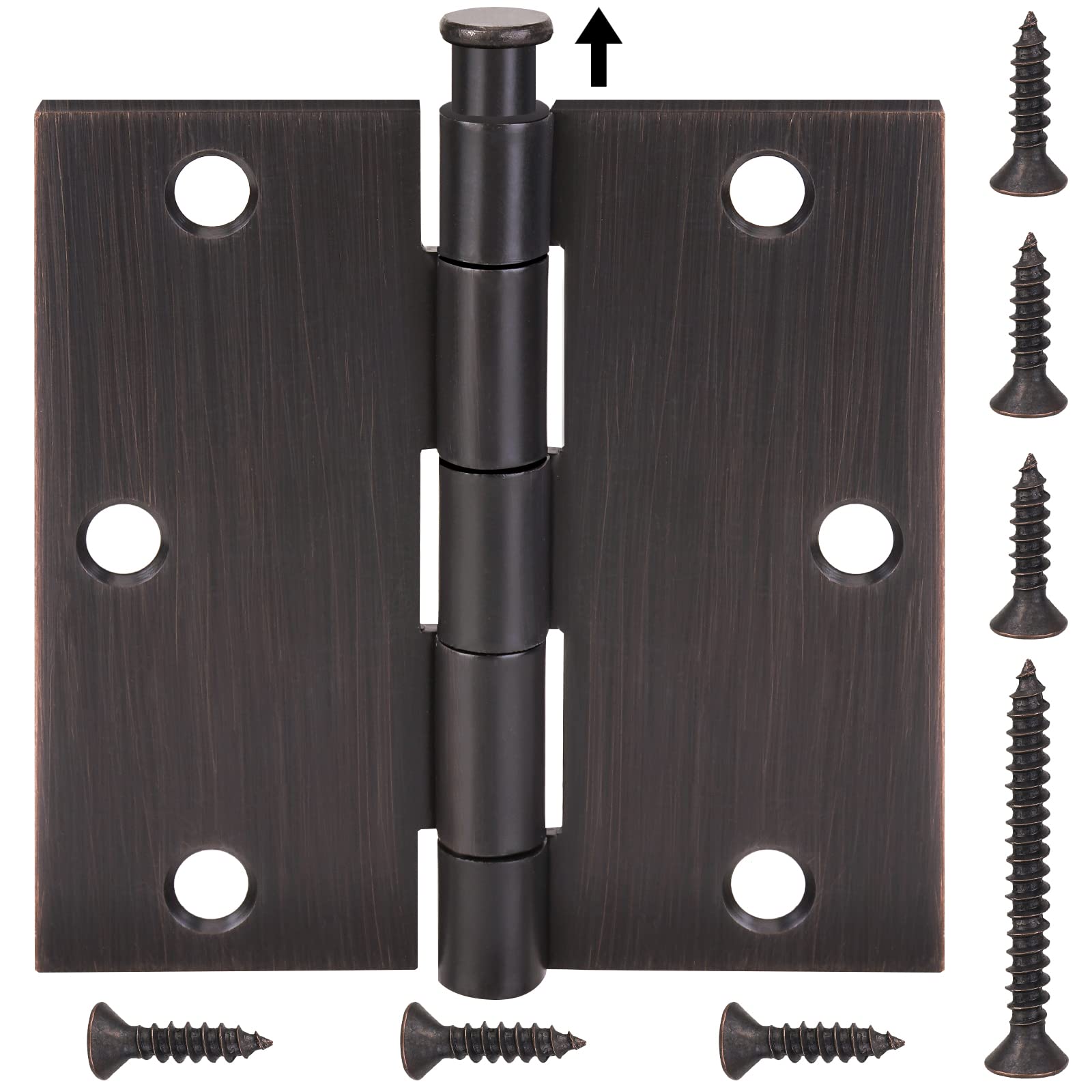 TICONN 48-Pack 3.5 Inch Door Hinges with Square Corner, 3-1/2 x 3-1/2 Inch Iron Bifold Residential Doors Hardware (Square Corner, Oil Rubbed Bronze, 48 Pack) Image