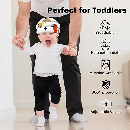 Baby Head Protector for Crawling Walking, Baby Helmet Adjustable No Bumps  and Soft Cushion, Infant Safety Cap