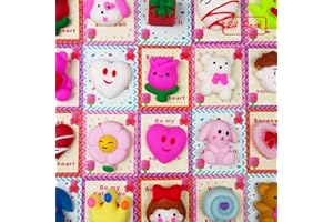 QINGQIU 24 PCS Valentines Day Cards with Mochi Squishy Toys Squishies for Kids School Class Classroom Valentines Day Gifts Prizes Party Favors
