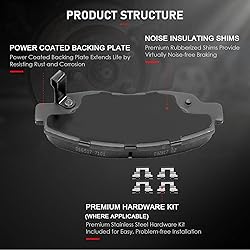 cciyu D465 Front Ceramic Disc Brake Pads Kit For