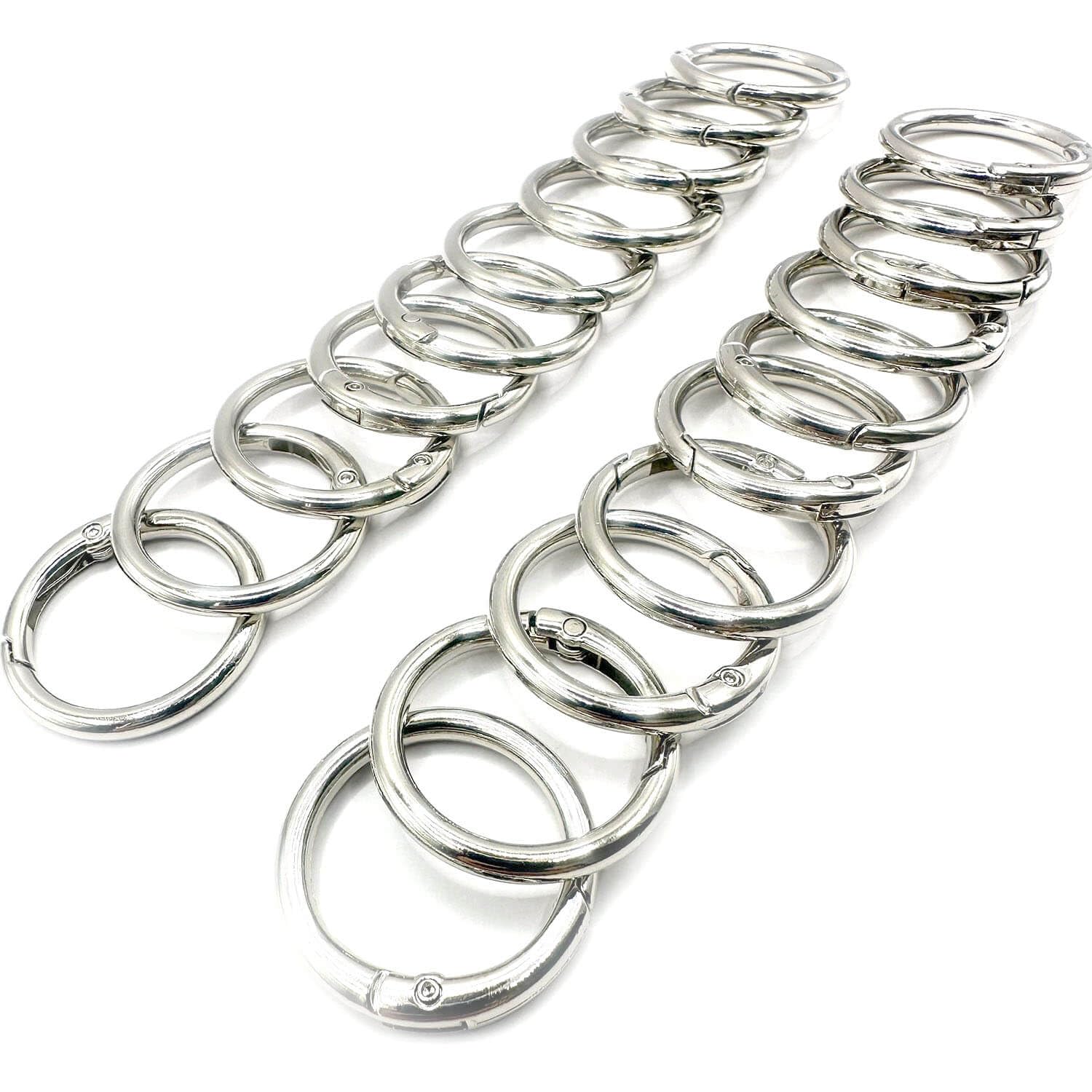 Photo 1 of 20 Pack 1 Inch Carabiner Clip, Spring O Rings Metal Alloy Purse Clip, Round Keyring Buckle Clips, Small Keychain Hook Clip for Key Bag(Silver)