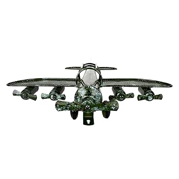 Artshai Aluminum Antique Military Design Fighter Plane Vintage Aeroplane Model (Green)