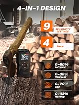 Mecurate Pinless Moisture Meter 4 Modes 9 Settings Backlit LCD view 5