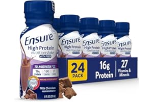Ensure High Protein Nutritional Shake With Fiber, 16g Protein, Meal Replacement, With Nutrients to Support Immune System Health, Milk Chocolate, 8 fl oz, 24 Count