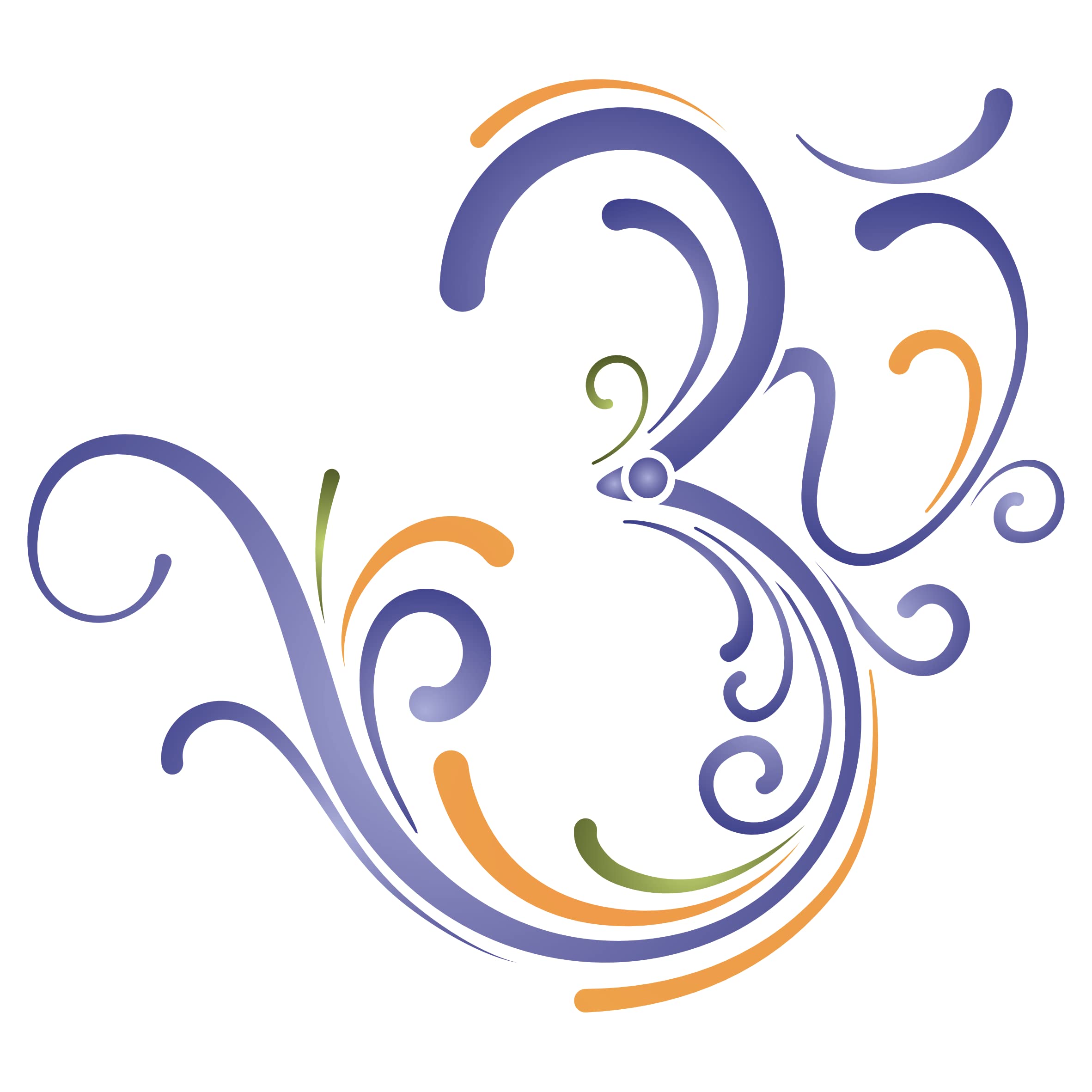 Fancy OM Stencil, 35.56 x 30.48 cm (L) - AUM Indian Mantra Sanskrit Hindu Spiritual Stencils for Painting Template