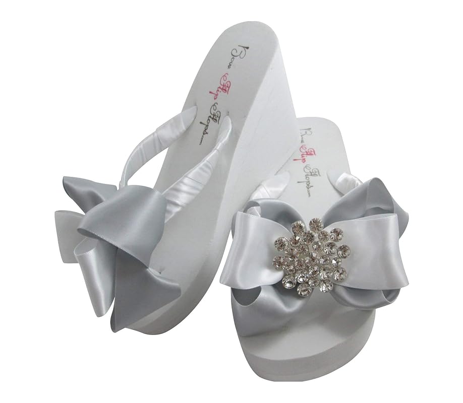 Silver Wedge or Flat Heeled Sandals, Beach Wedding or Dance