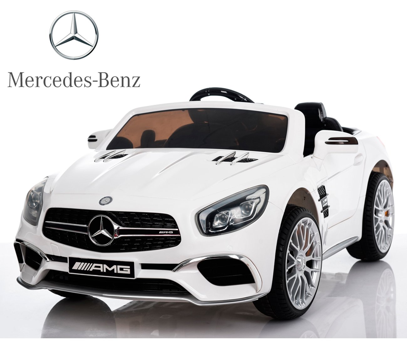 Mercedes Benz SL de Babycoches con licencia oficial Voltios asiento polipiel regulable
