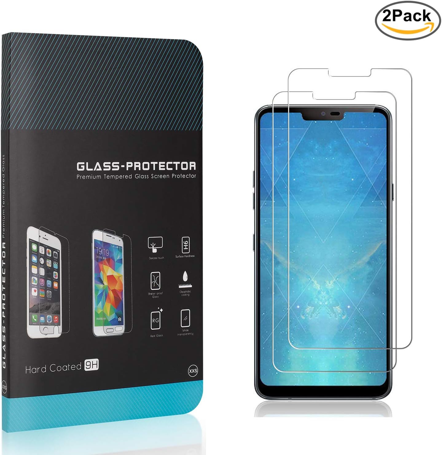 The Grafu® LG G7 ThinQ Screen Protector Tempered Glass, High Transparency, 9H Hardness, Anti Scratch Screen Protector for LG G7 ThinQ, 2 Pack