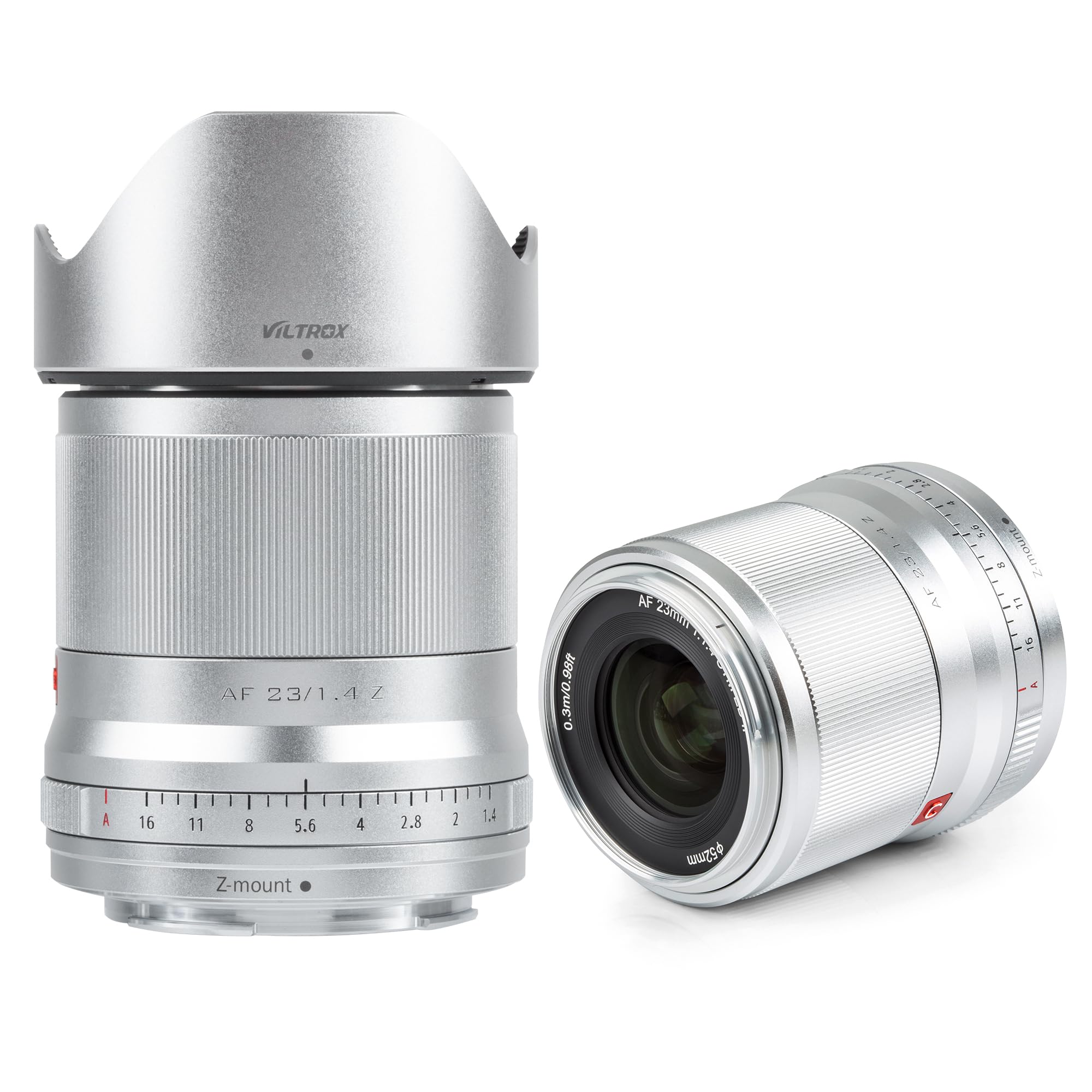 VILTROX AF 23mm f/1.4 Z Lens compatible with Nikon Z Mount(Auto Focus, Eyes AF, APS-C) Silver