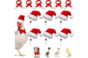 Weewooday 12 Pcs Mini Christmas Pet Santa Hat Scarf Set Adult Xmas Small Animal Tiny Santa Hat with Adjustable Chin Strap for Chicken Cat Dog Hamster Guinea Gift(Small,Classic Style)