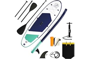 Bifanuo Inflatable Stand Up Paddle Board with SUP Accessories & Backpack. Paddle Boards for Adults. Non-Slip Deck, Wide Stance, Bottom Fin, Double Action Pump.
