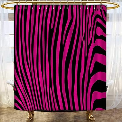 Amazon Com Anhounine Pink Zebra Fabric Shower Curtains Stylish