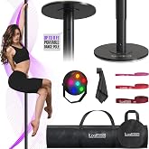 ILOGICASE Dance Pole, Spinning Dancing Pole for Home, 45mm 7-11 ft | Portable, Adjustable Height, Apartment Friendly, Spinning and Static Modes, No-Drill Setup, Full Accessory Set