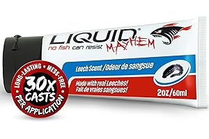 Liquid Mayhem Leech Fish Attractant Gel 60 ml / 2 oz · 60 Uses – Real Leech Bait & Aminos | UV-Enhanced Long-Lasting Gel – Al
