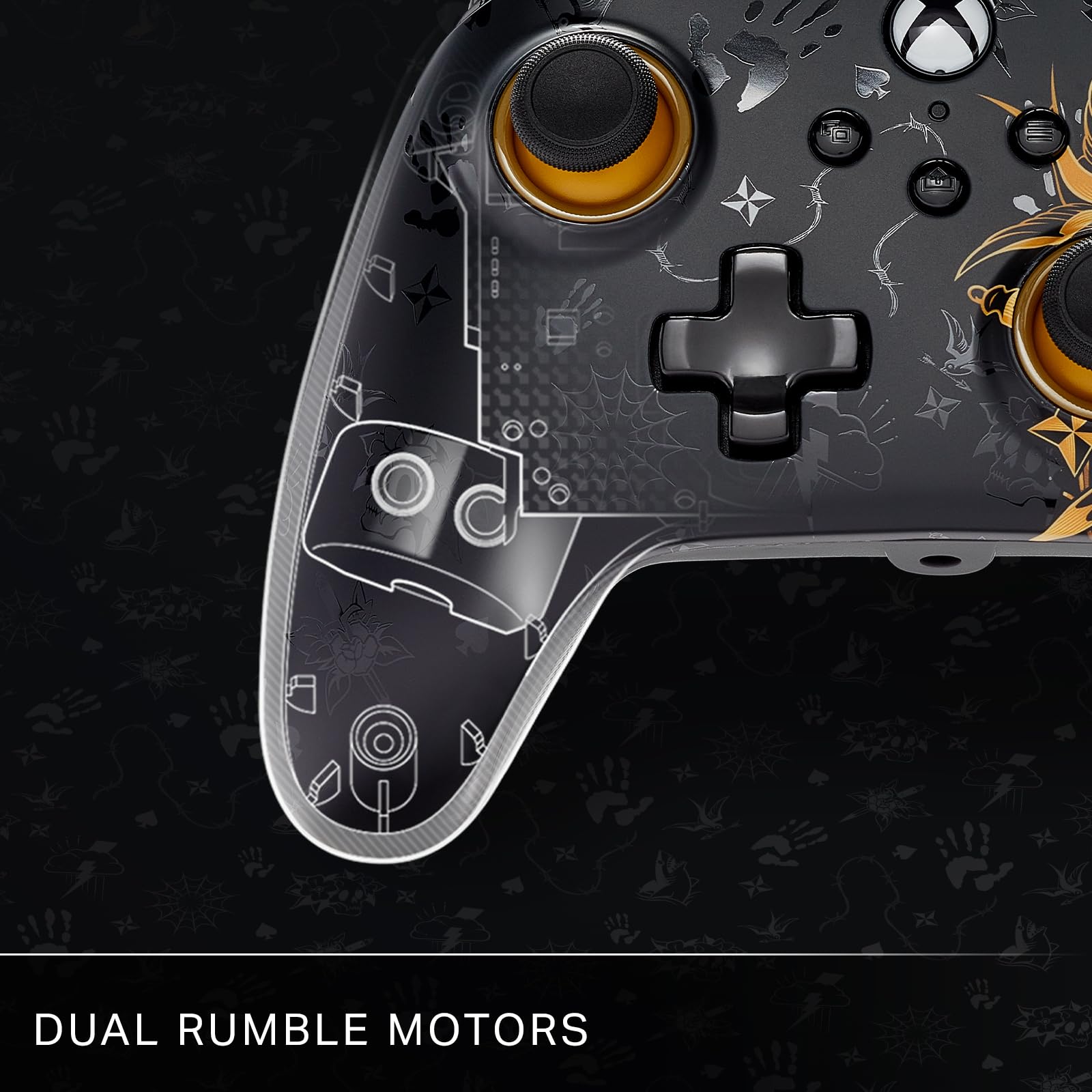 PowerA Advantage Wired Controller for Xbox Series X|S and Windows 10/11 – Fortnite Midas, gamepad, wired video game controller, gaming controller, USB-C, Works with Xbox One, Officially Licensed, Bonus Virtual Item Included.