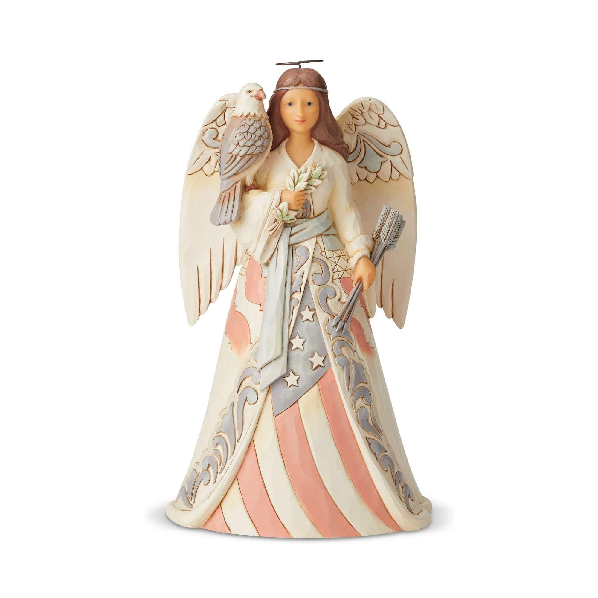 ENESCO Jim Shore White Woodland Patriotic Angel Figurine 6005256 New