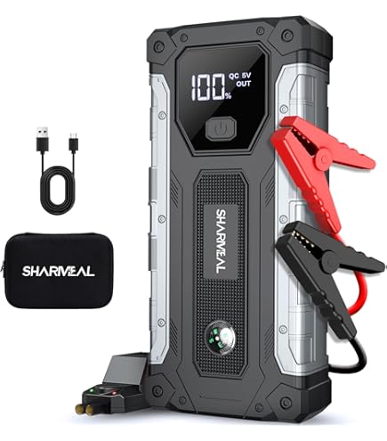 GASIKYA TM16E2 Car Jump Starter 7000Ah Jump Starter Battery Pack For Up To 5.0L Gas And 3.0L Diesel Engines, 29.6Wh Portable 12V Jump Box With USB Ports, LCD Display, Storage Case