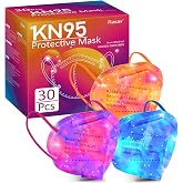 Rasav KN95 Face Masks, Fashion Galaxy Print, 5-Layer 30 PCS for Adults | 3 Colors,3D design,Flexible nose bridge,Masks kn95 with beautiful galaxy print,Ideal companion for commuting