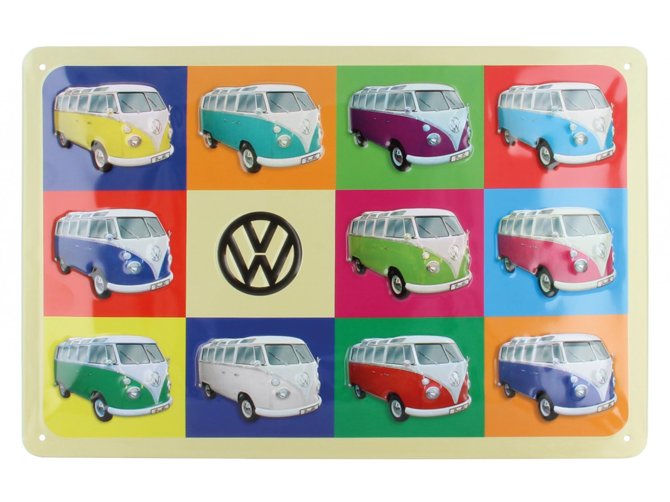 BRISA VW Collection - Volkswagen Retro Tin Sign Vintage Decoration made of Metal in T1 Bus Design (Multicolor) โ image 1