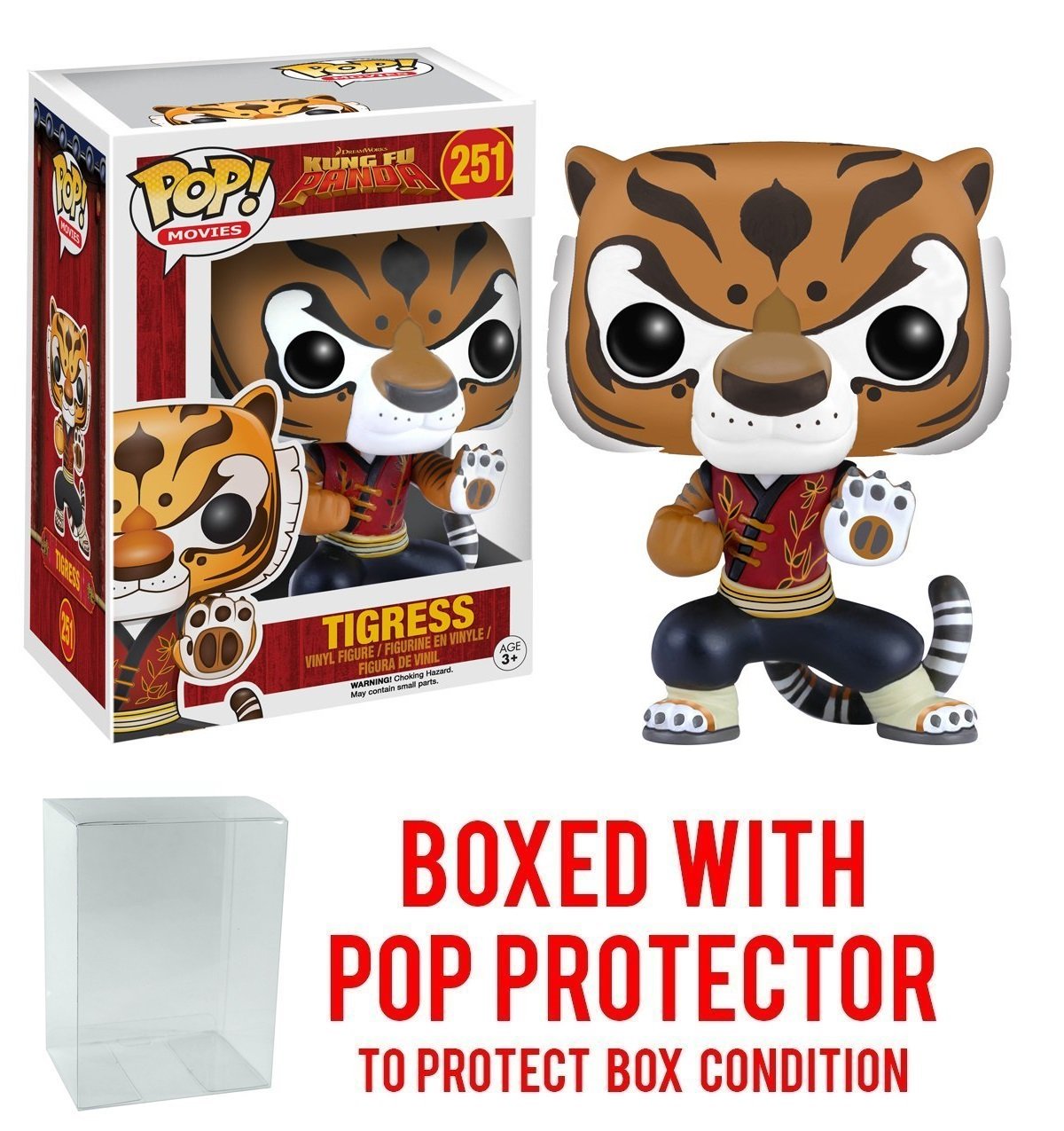 Funko Pop! Animation: Kung Fu Panda - Master Tigress #251 Vinyl Figure (Bundled with Pop Box Protector CASE)